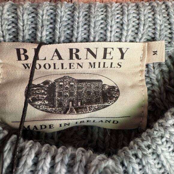 Blarney Woolen Mills Cardigan Sweater Merino Wool Lace Detail Aran Lumber Medium - Picture 7 of 10